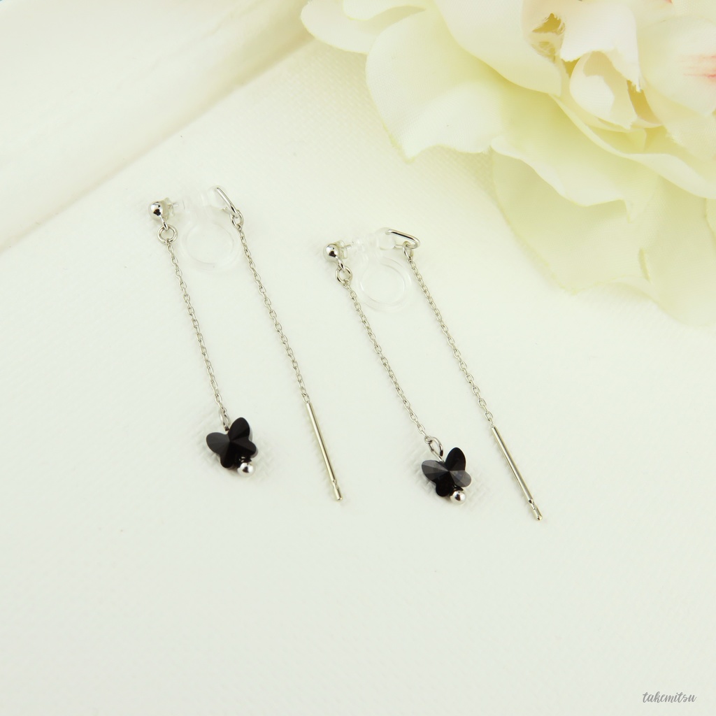 黒蝶ショートアメリカンピアス