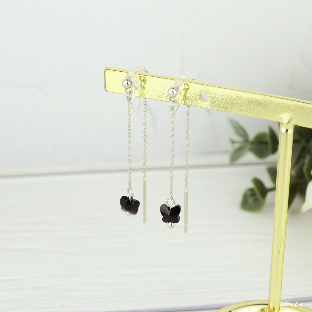 黒蝶ショートアメリカンピアス