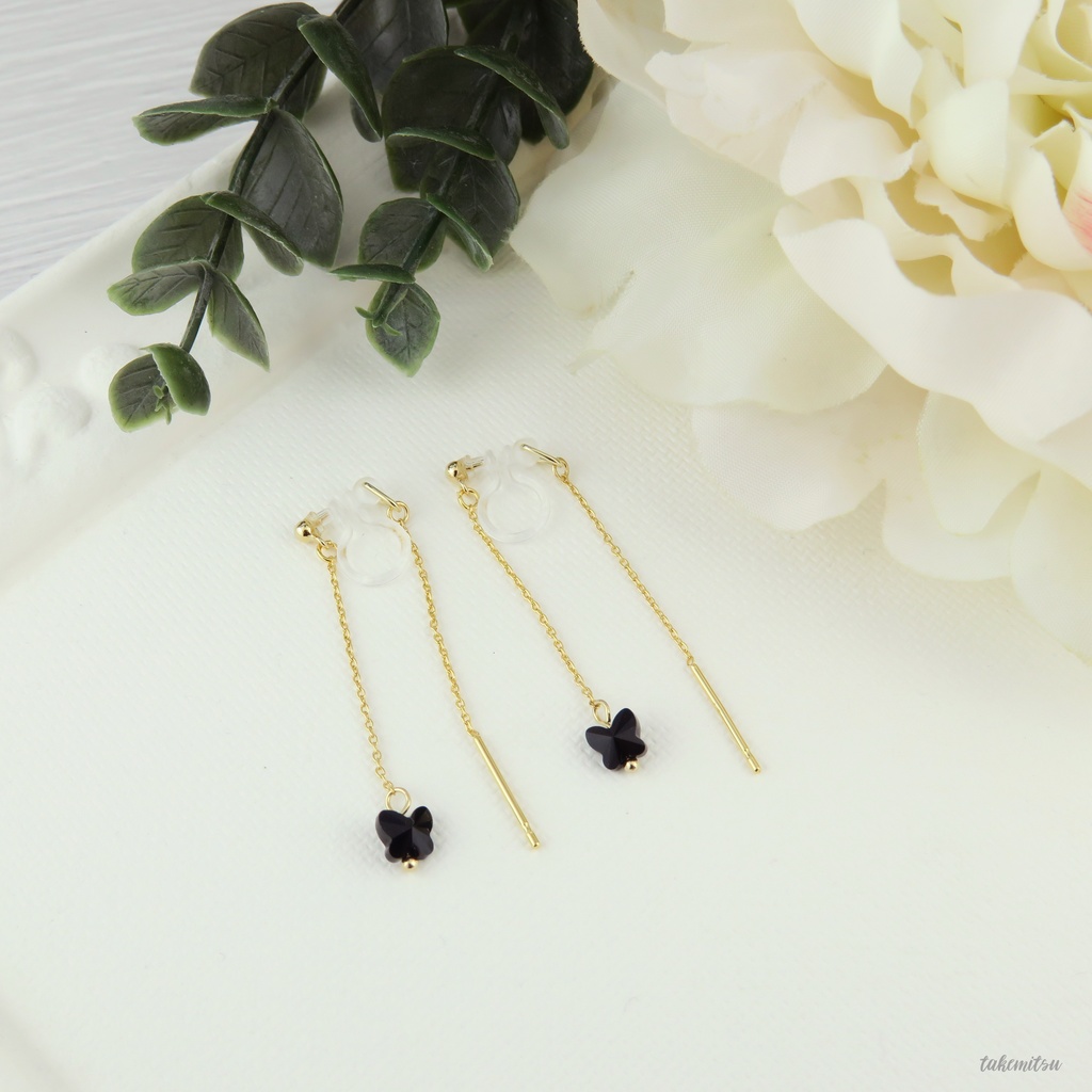 黒蝶ショートアメリカンピアス