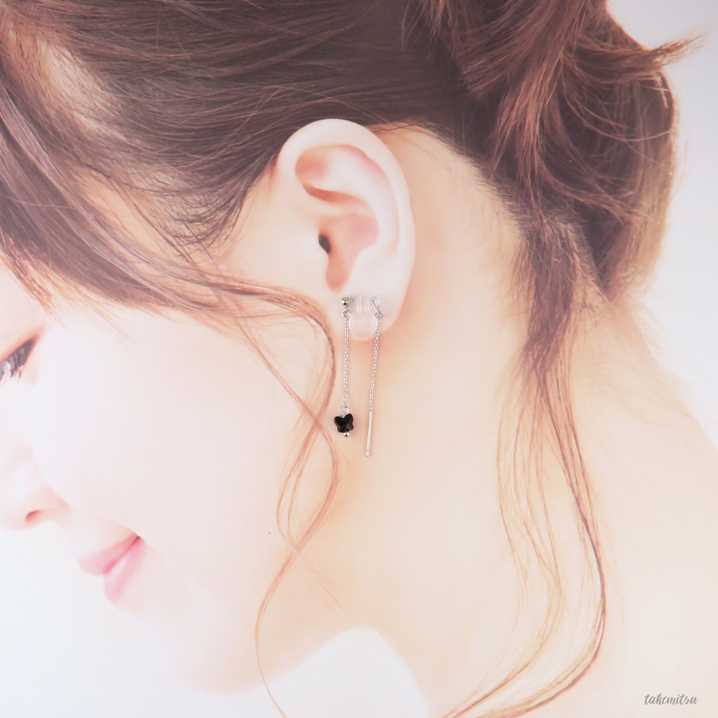 黒蝶ショートアメリカンピアス