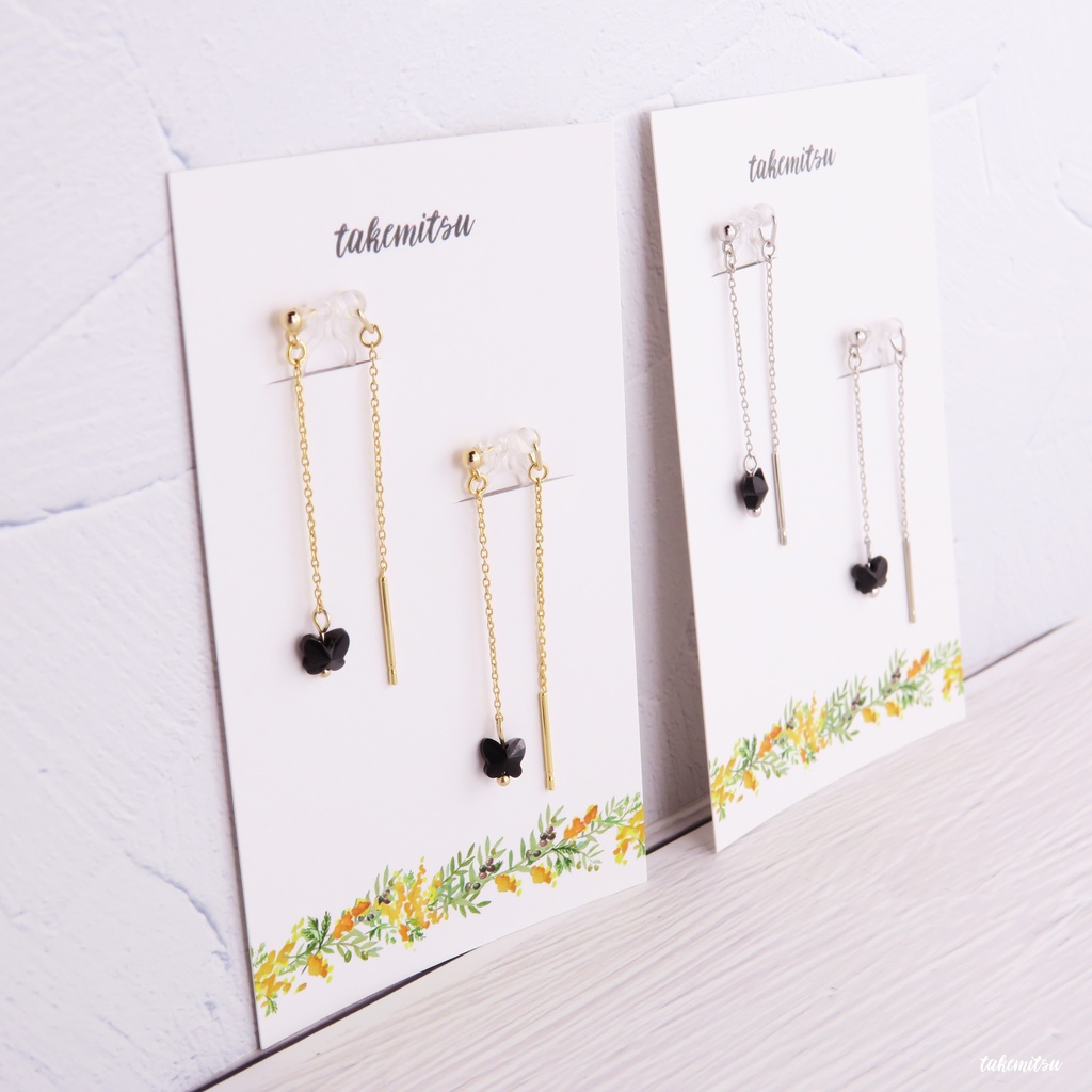 黒蝶ショートアメリカンピアス