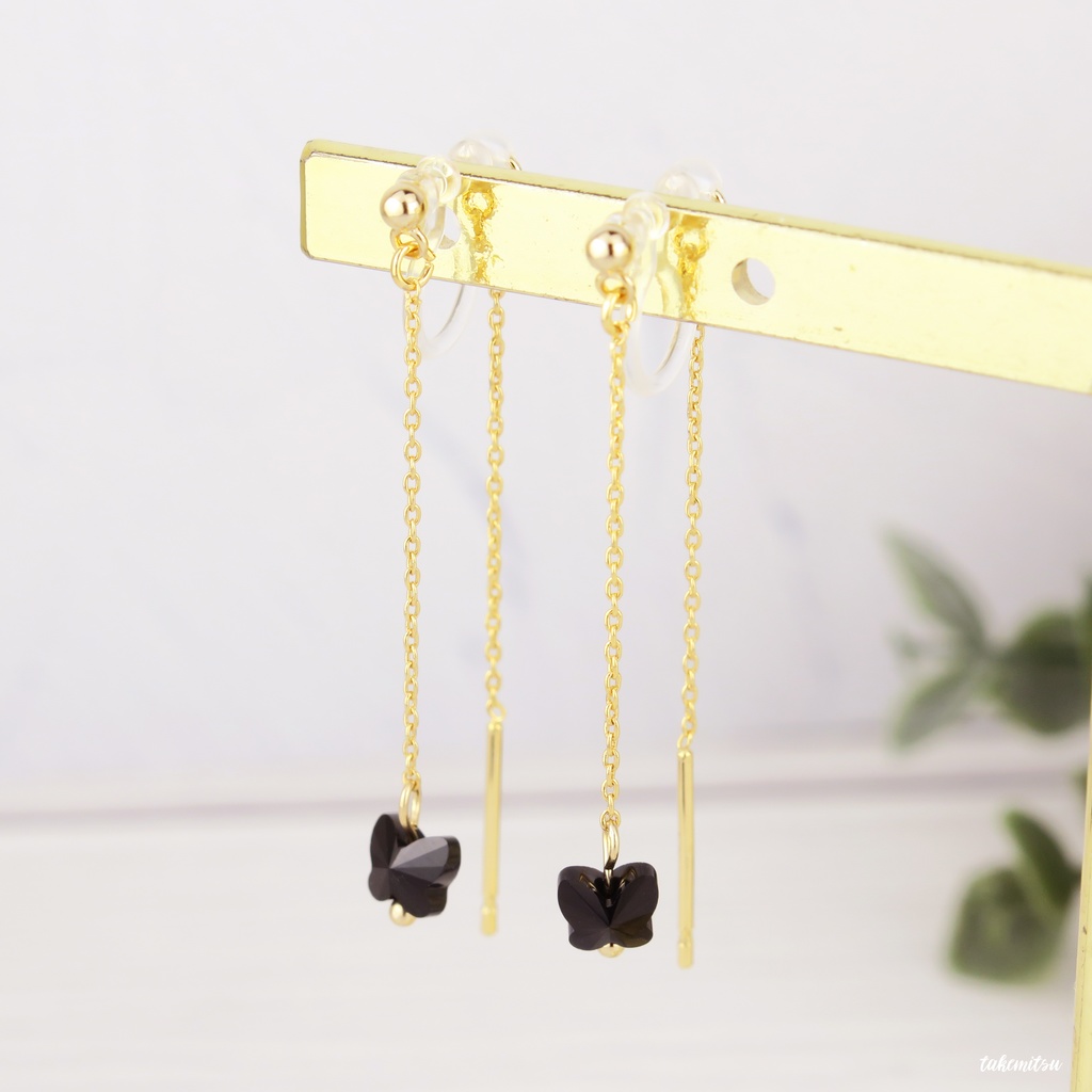 黒蝶ショートアメリカンピアス