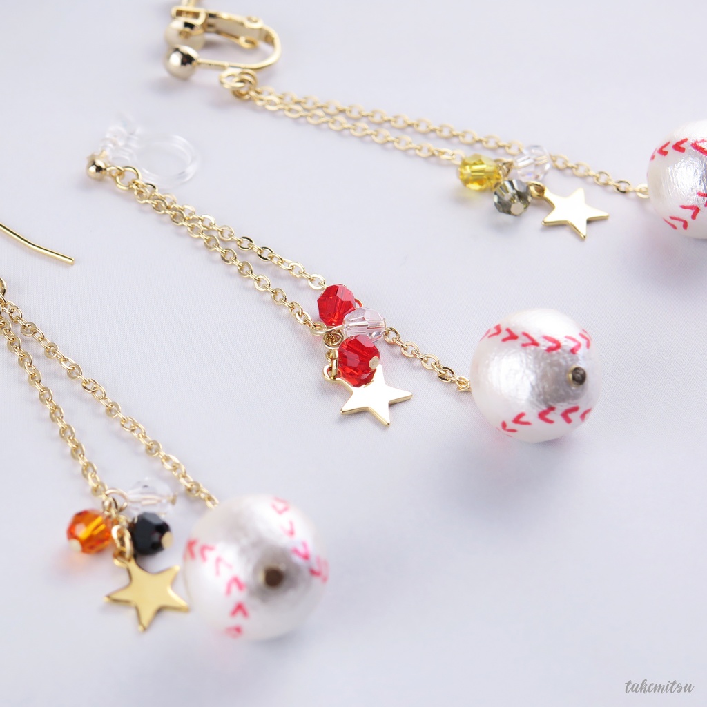 野球ボールピアス