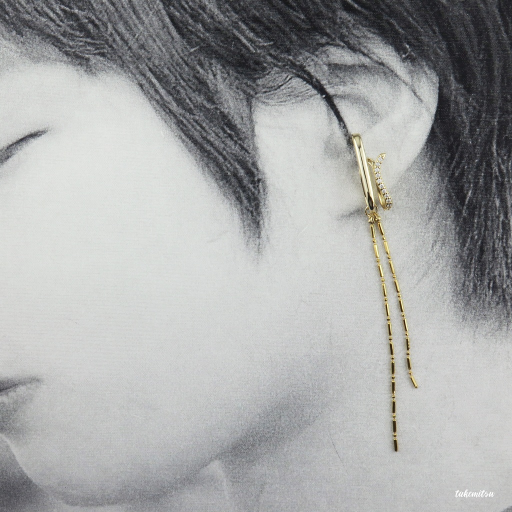 CZイヤーカフ/デザインボールチェーン -2way-