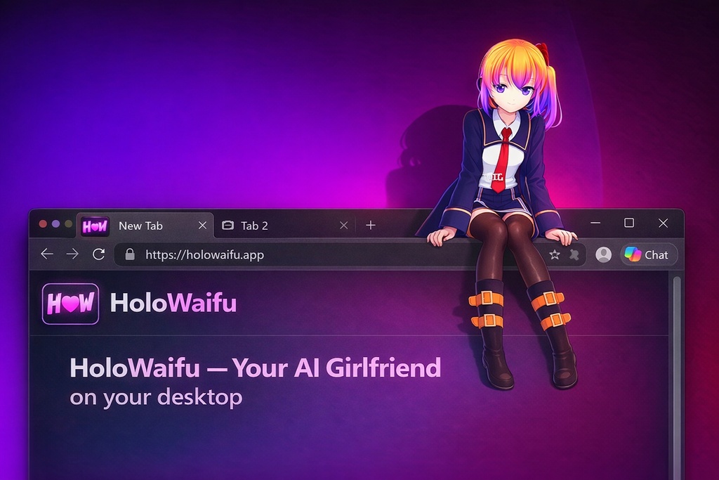 HoloWaifu - 3D Desktop AI Assistant for Windows