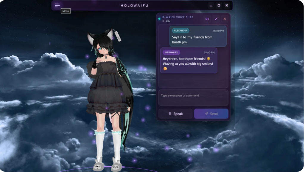 HoloWaifu - 3D Desktop AI Assistant for Windows