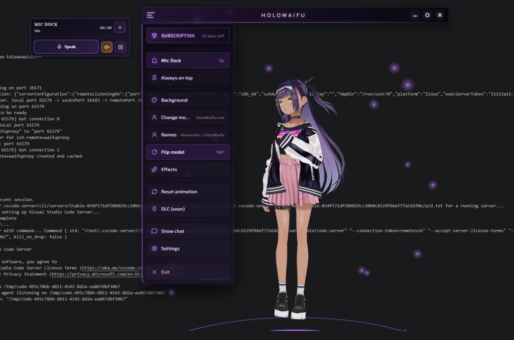 HoloWaifu - 3D Desktop AI Assistant for Windows