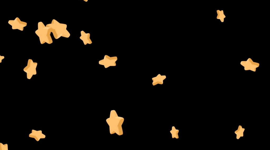 3Dの星のパーティクル(透過素材)