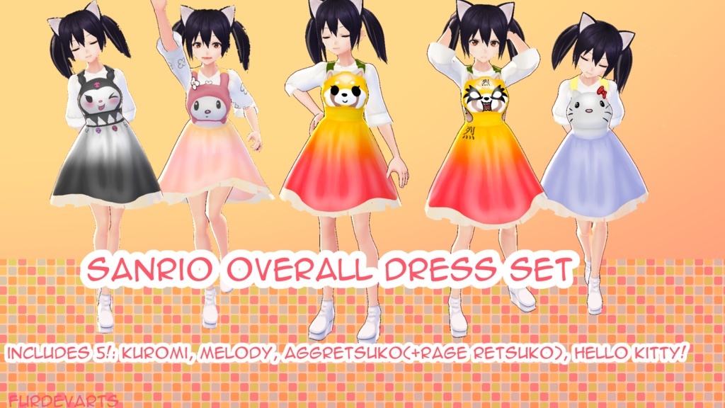 Sanrio Overall Dress Set - BETA VROID