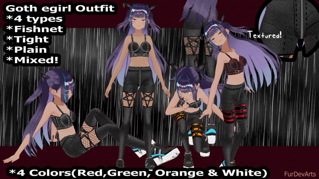 Goth, Alternative E-Girl Outfit  - BETA & Stable VROID