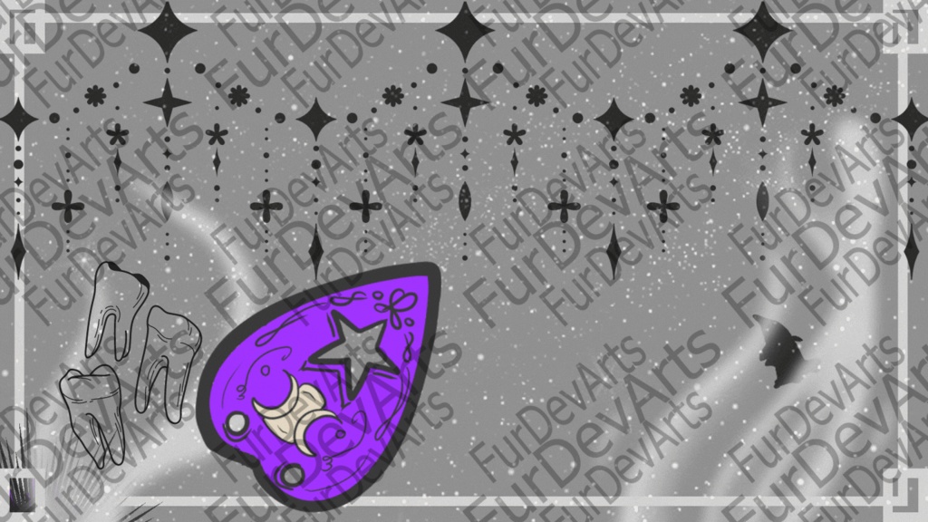 STREAMER OVERLAY (ANIMATED!!) - Cute Ouija/Halloween Goth set