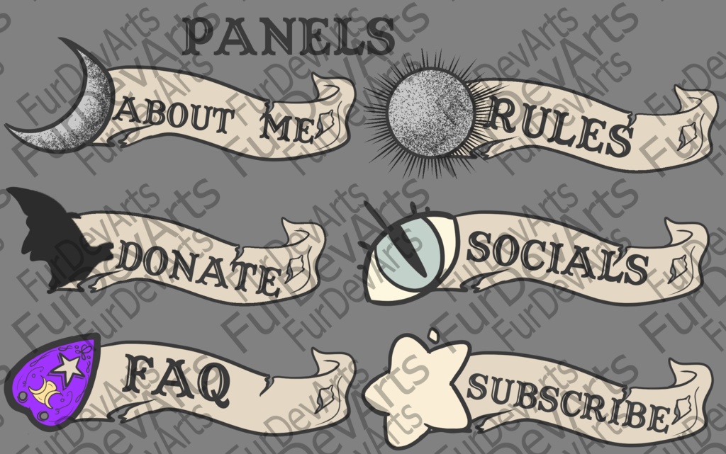 STREAMER OVERLAY (ANIMATED!!) - Cute Ouija/Halloween Goth set