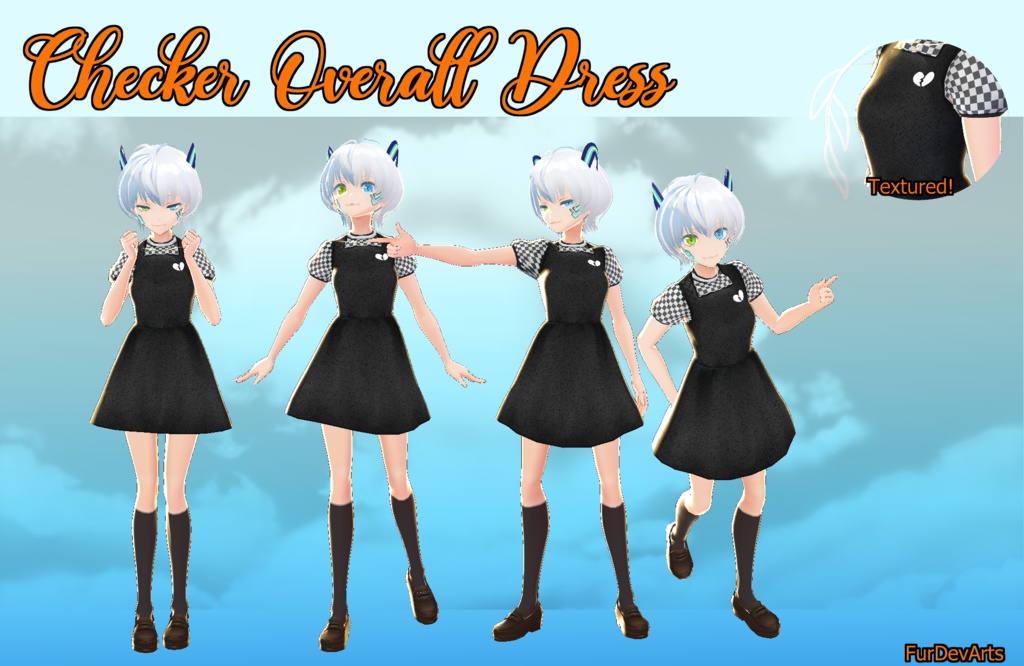 Checkered Overall Dress! VROID//EGIRL/ALTERNATIVE  - BETA VROID