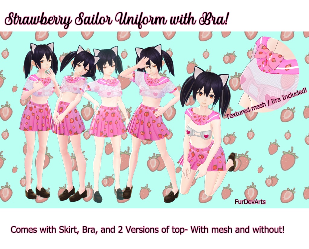 VROID: Strawberry Sailor Uniform  - BETA VROID