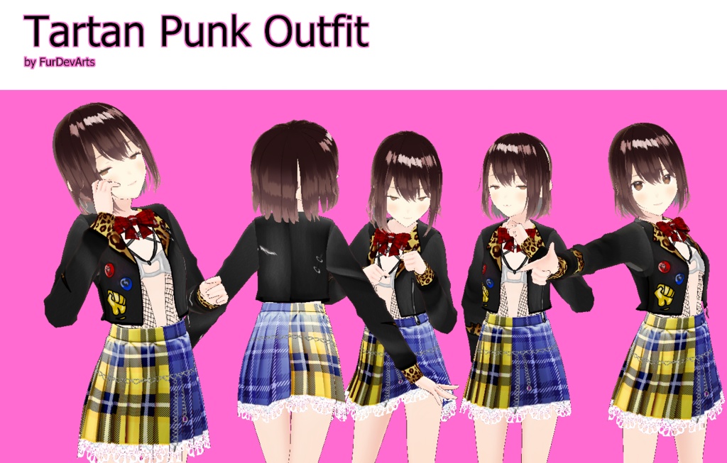 VROID: Tartan Punk Outfit - BETA VROID