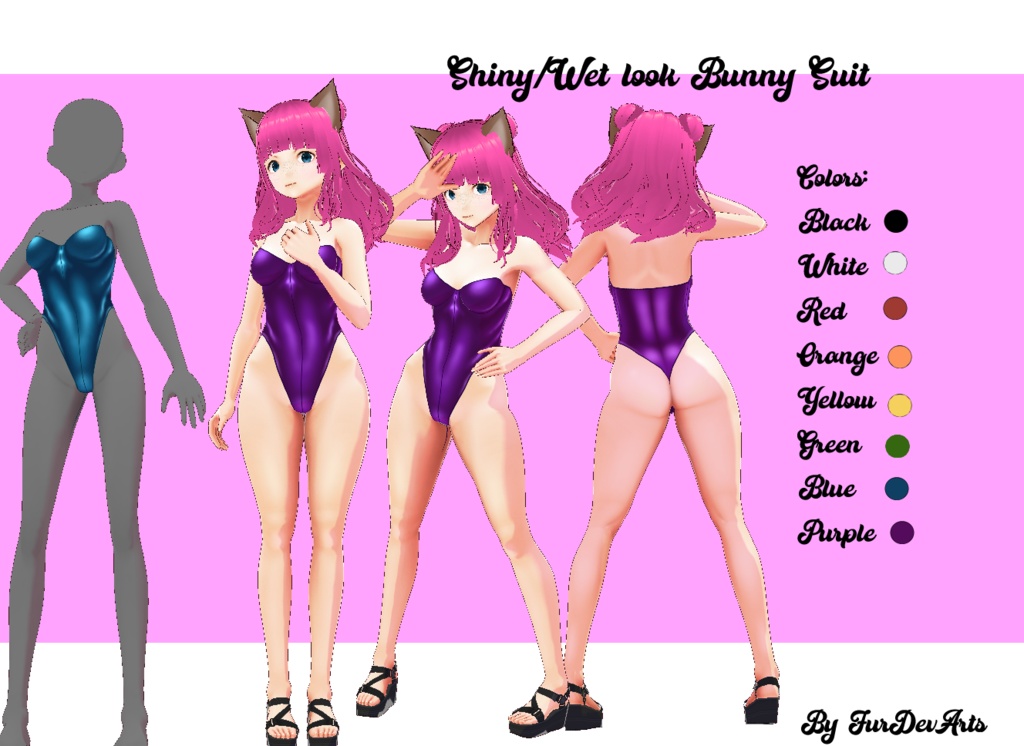 VROID!! Shiny/Wet Look Bunny suit!  // Vroid Stable & Beta! // Latex, Rubber