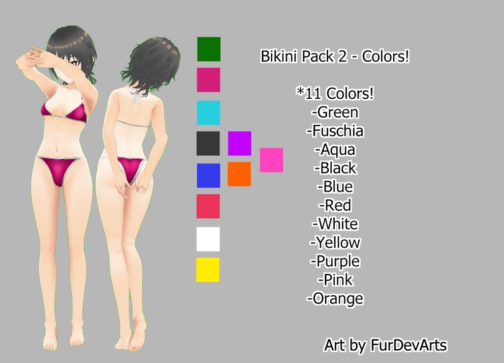 VROID!!! BIKINI PACK 2 - COLORS // VROID STABLE & BETA