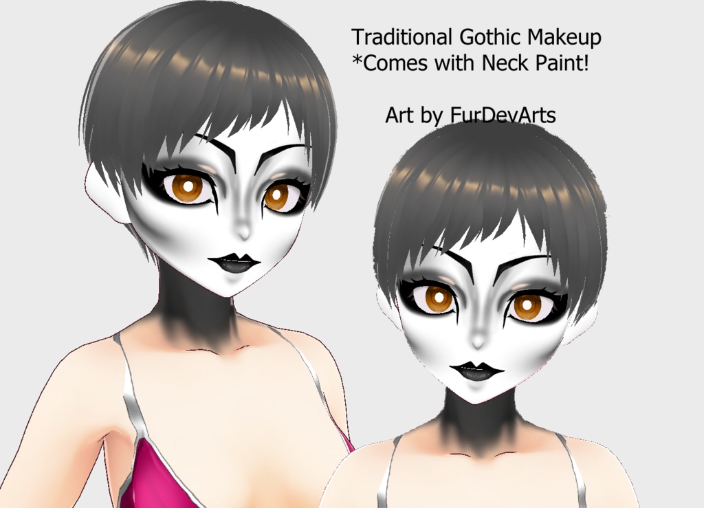 Vroid!! Traditional Goth Makeup // Vroid Beta & Stable