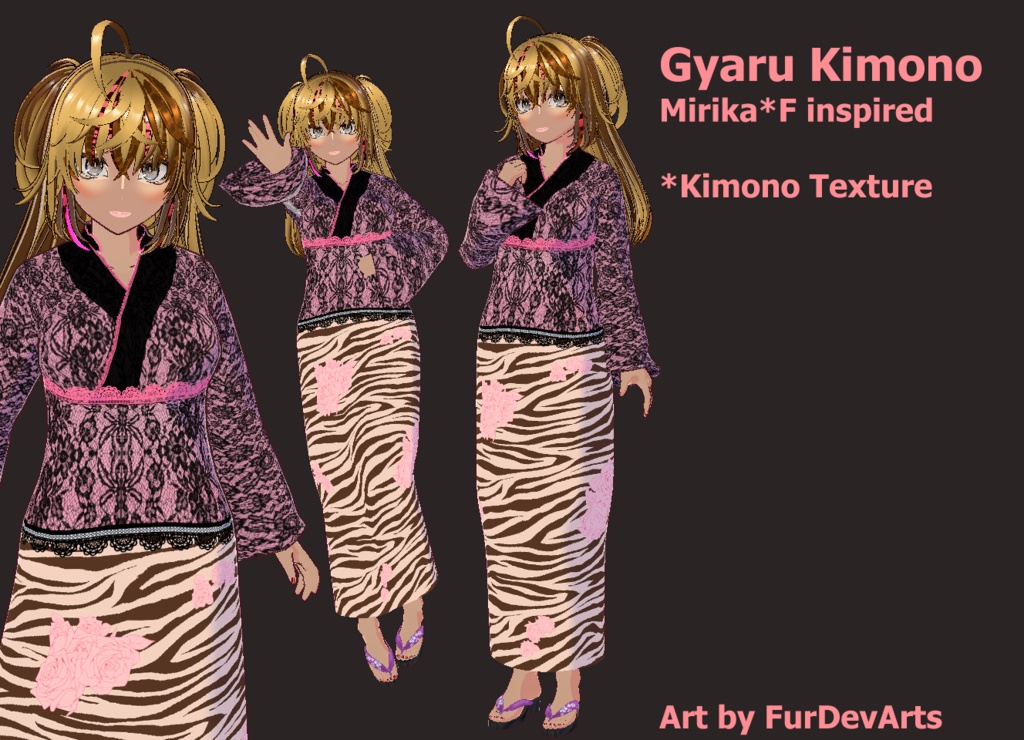 Vroid Stable! Gyaru/Scene Kimono
