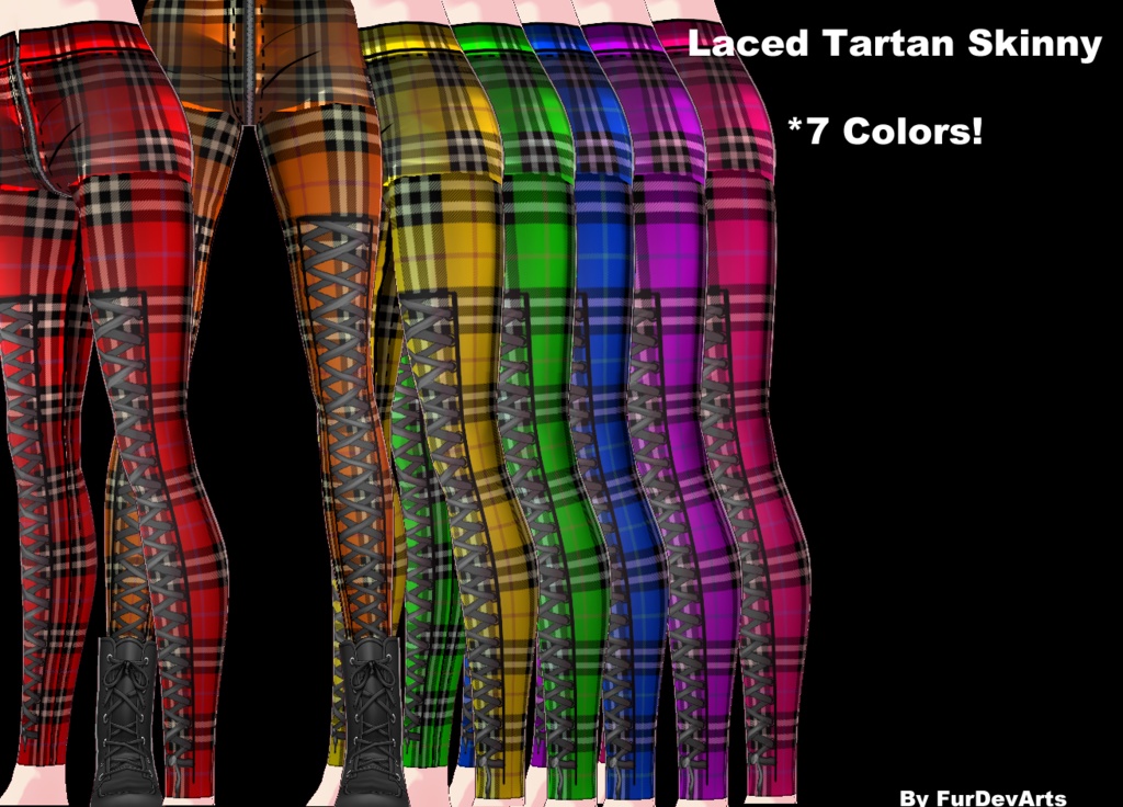 VROID STABLE & BETA // Laced Tartan Skinny/ GOTH PUNK EGIRL