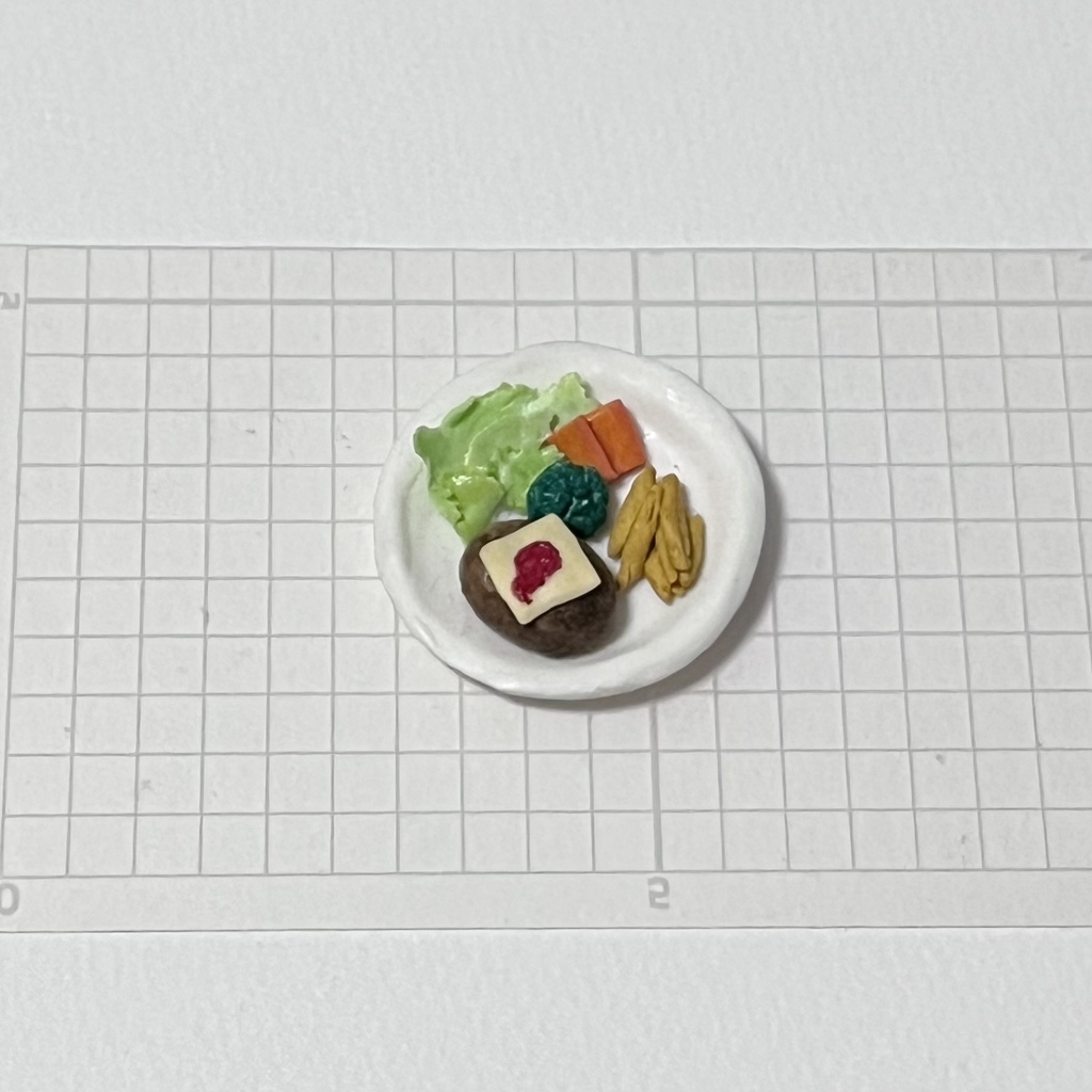 【ミニチュア】ハンバーグプレート