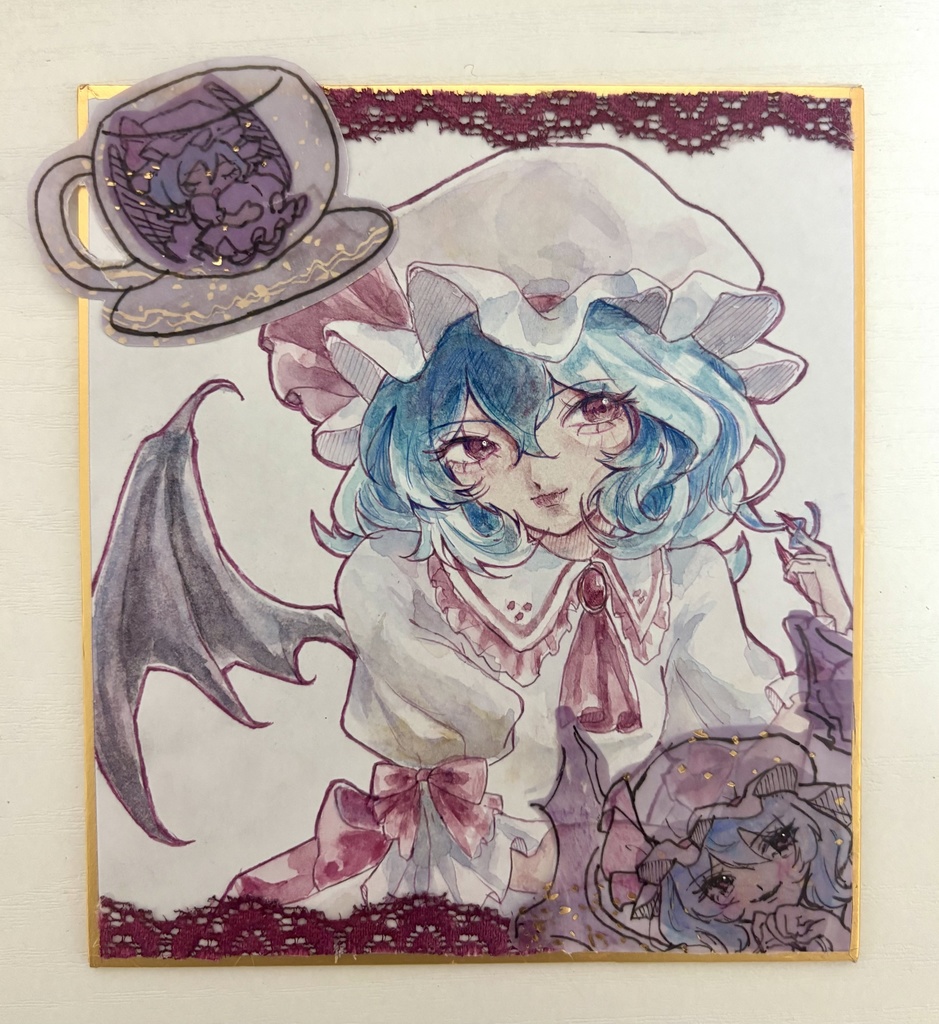 東方project レミリア・スカーレット　色紙　原画