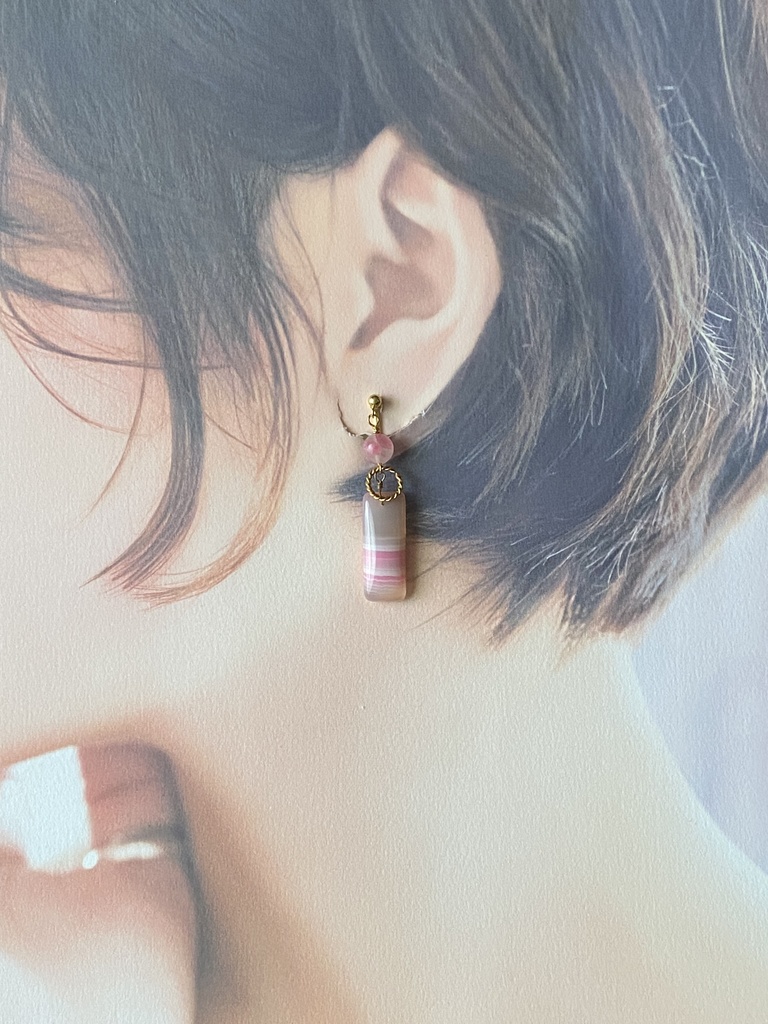ピンク×ピンクのゆめかわイヤリング