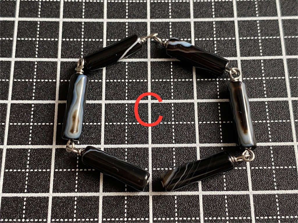 チューブアゲート三連ピアスチャーム