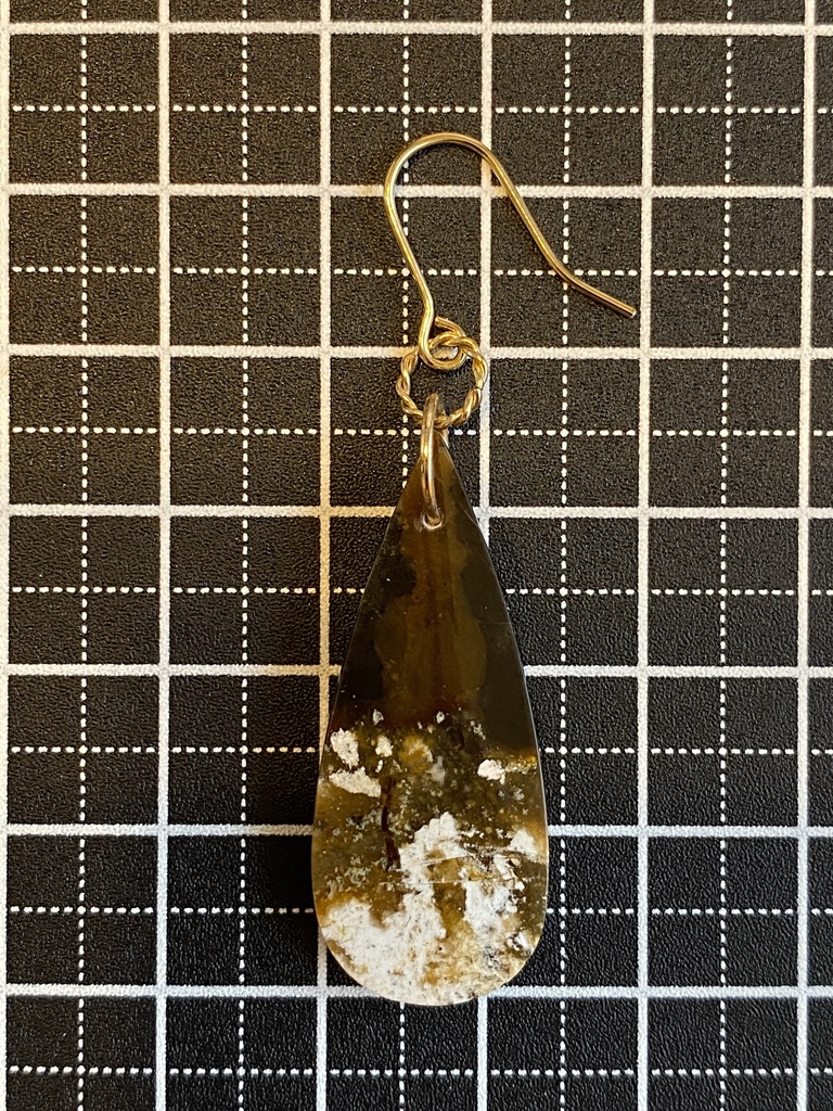 マルチカラーオパライズドウッドのピアス