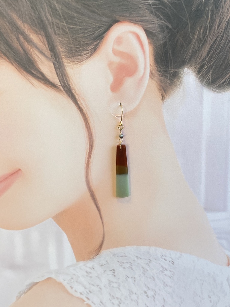 抹茶プリンのピアス【A】