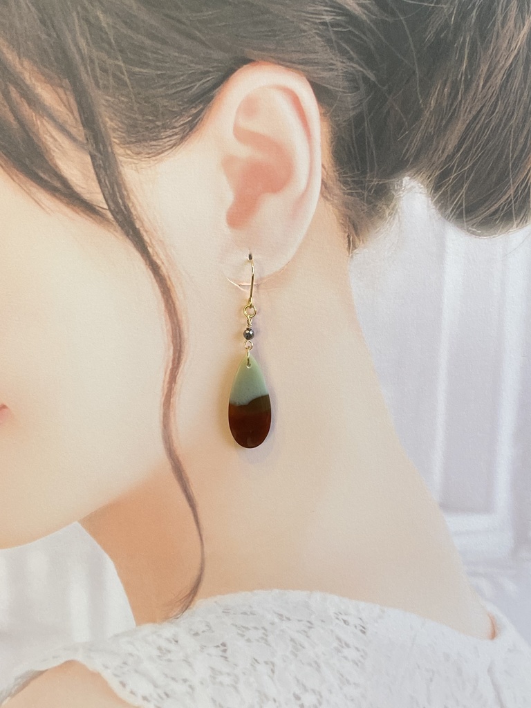 抹茶プリンのピアス【B】