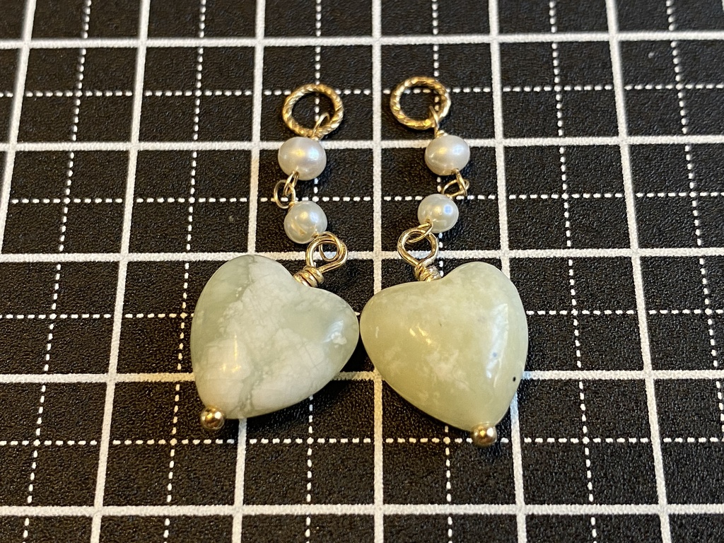 ミルキーグリーンのハートチャーム