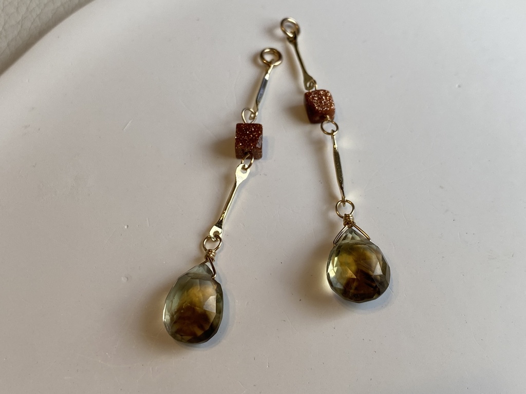 バイカラーレモンクォーツのロングチャーム