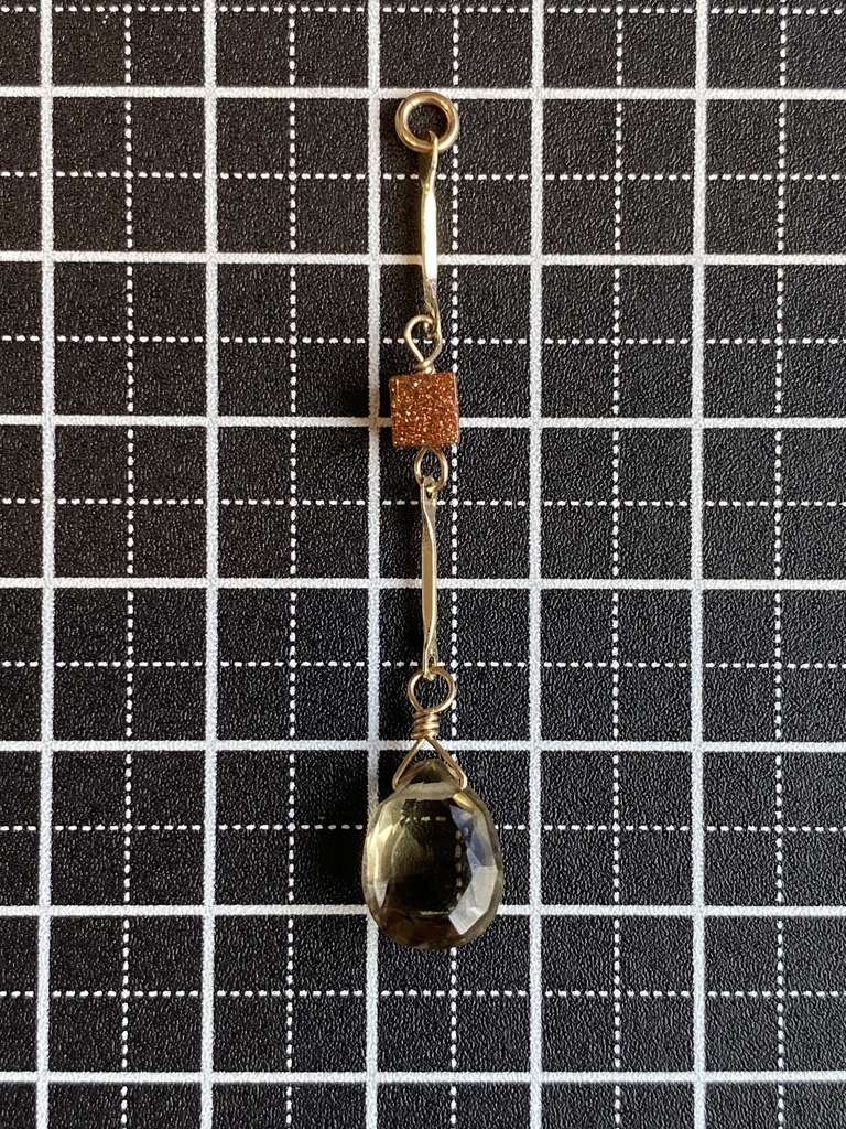 バイカラーレモンクォーツのロングチャーム