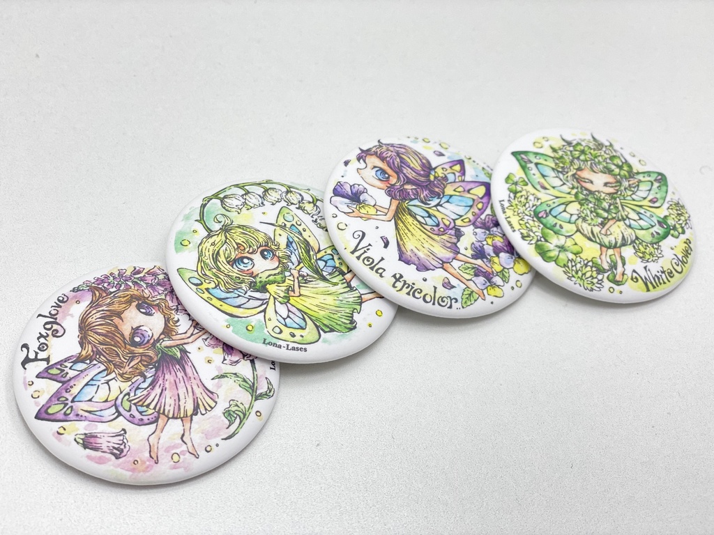草花缶バッジ［4種セット］
