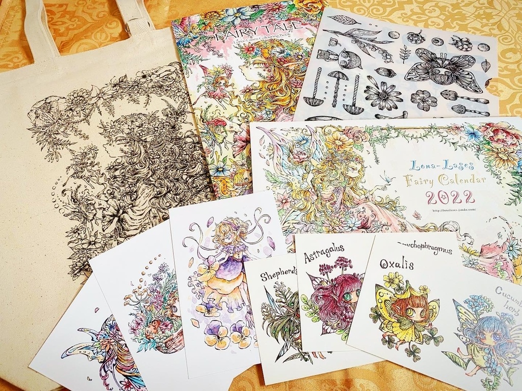 花妖精セット B カレンダー イラスト本 トートバック クリアファイル他 Lona Shee Shop Booth