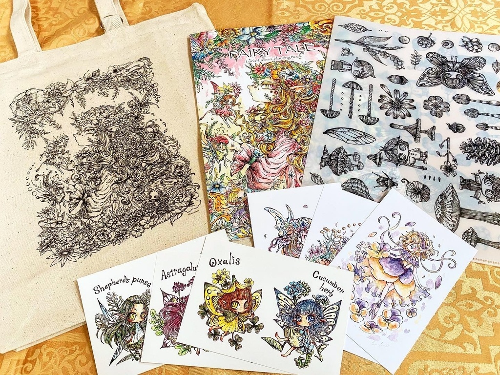 花妖精セット A イラスト本 トートバック クリアファイル他 Lona Shee Shop Booth
