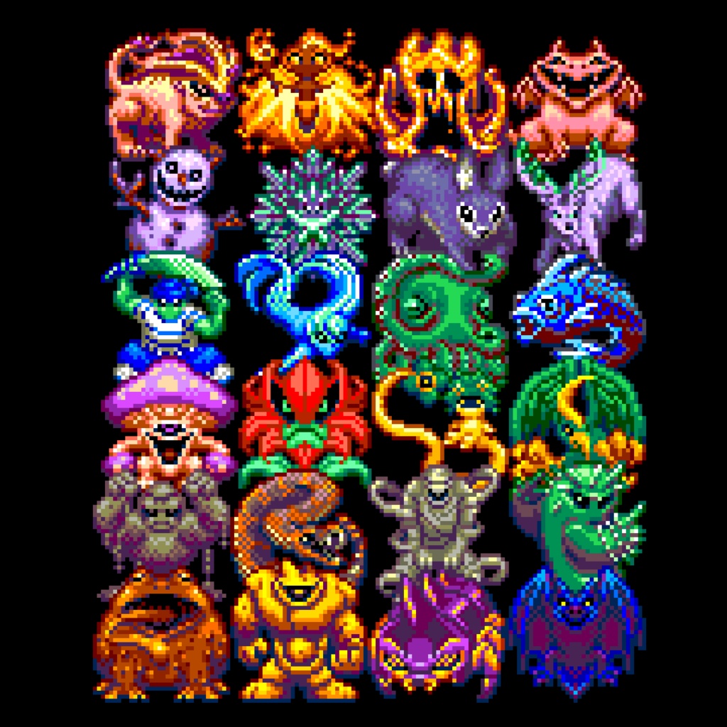 ドット絵モンスター30体セット (待機アニメ付き)
