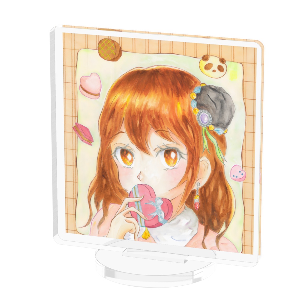 タピオカミルクティー女の子 バレンタインアクリルスタンド