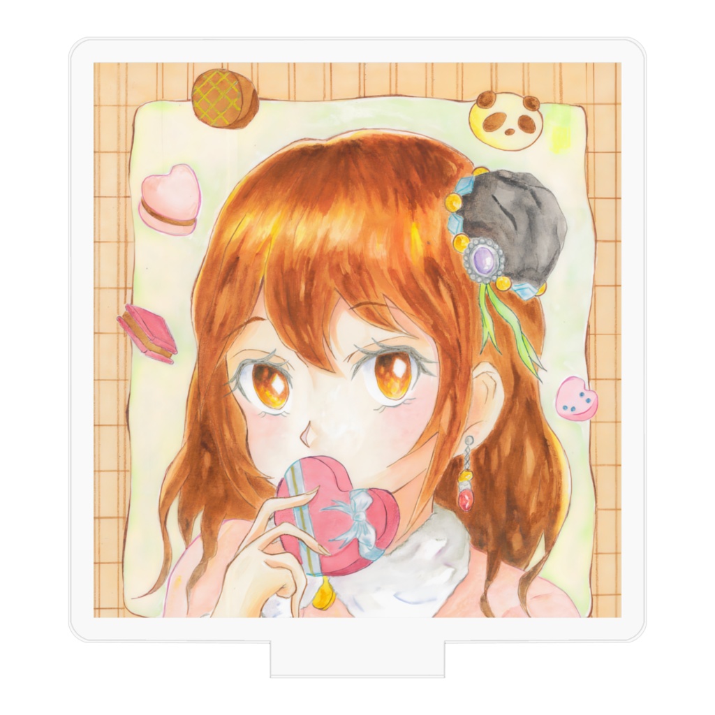 タピオカミルクティー女の子 バレンタインアクリルスタンド