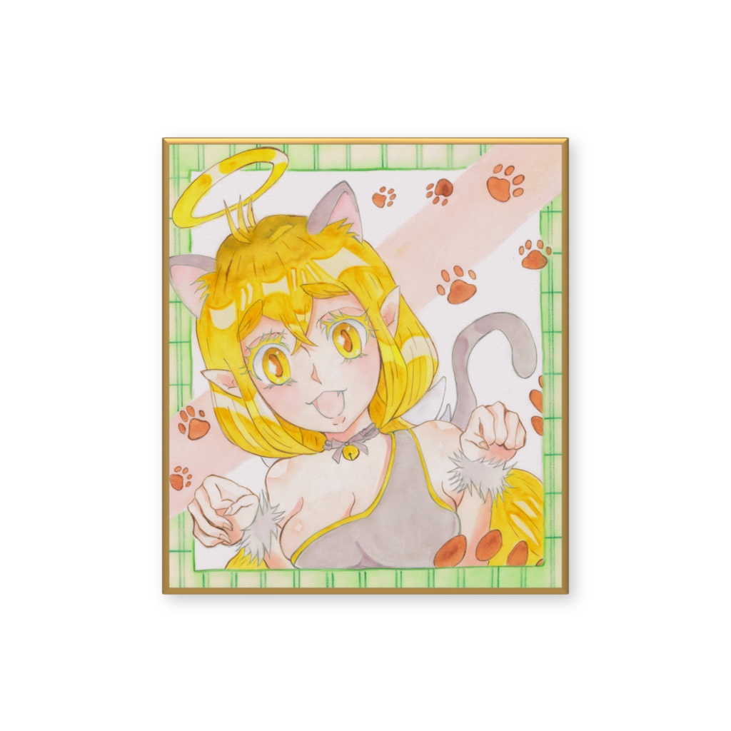 シュークリーム天使ちゃん 猫コスイラスト複製色紙