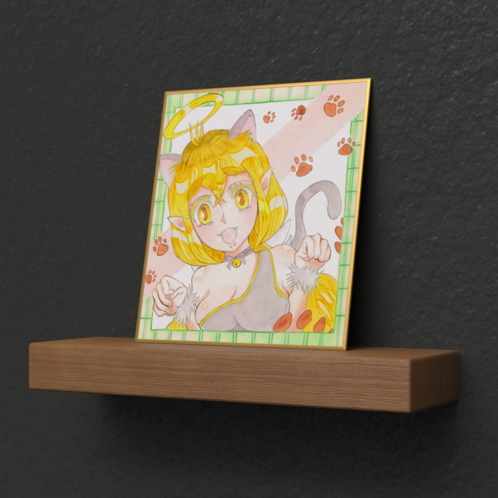 シュークリーム天使ちゃん 猫コスイラスト複製色紙