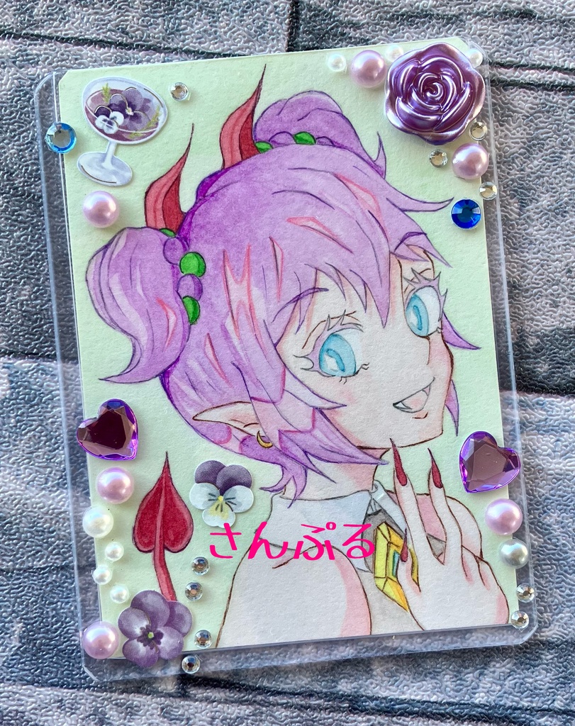 デコレーション原画 ブルーベリーヨーグルトスムージー×サキュバス