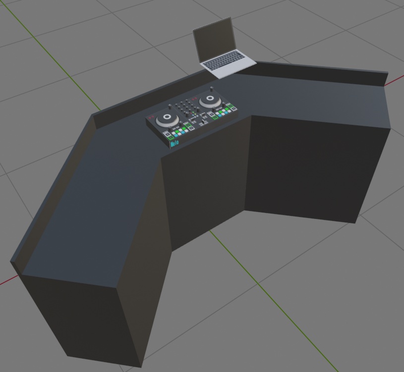 メロのDJブースセット