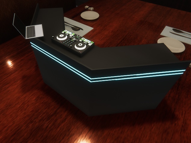 メロのDJブースセット