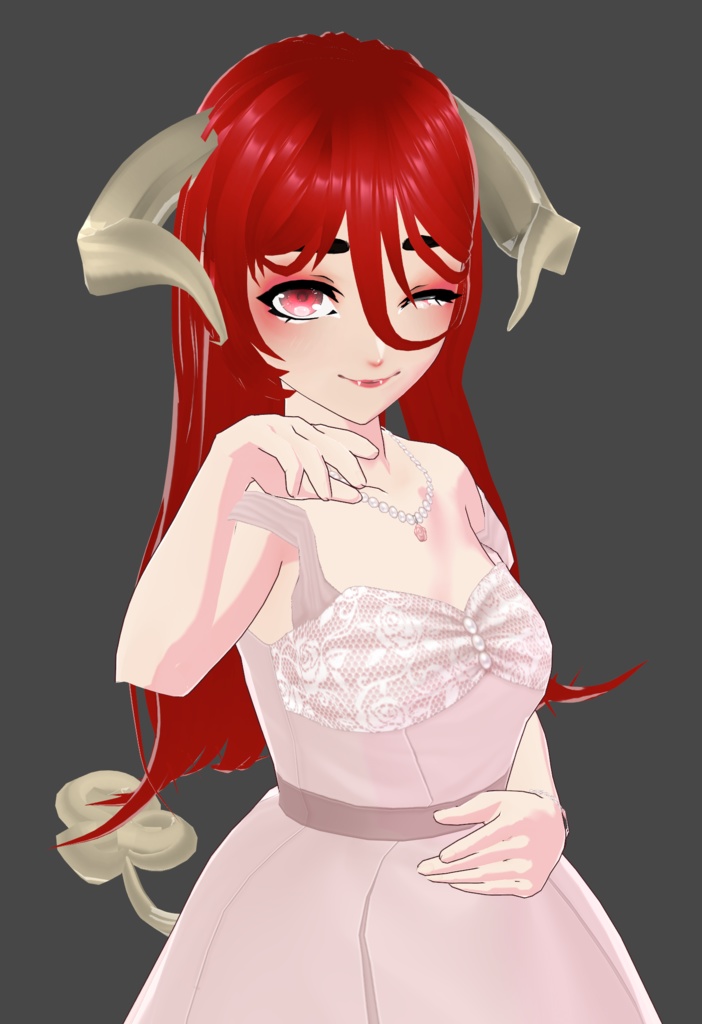 [VRoid] Red Ram Girl Set [Hair + Horns + Tail]
