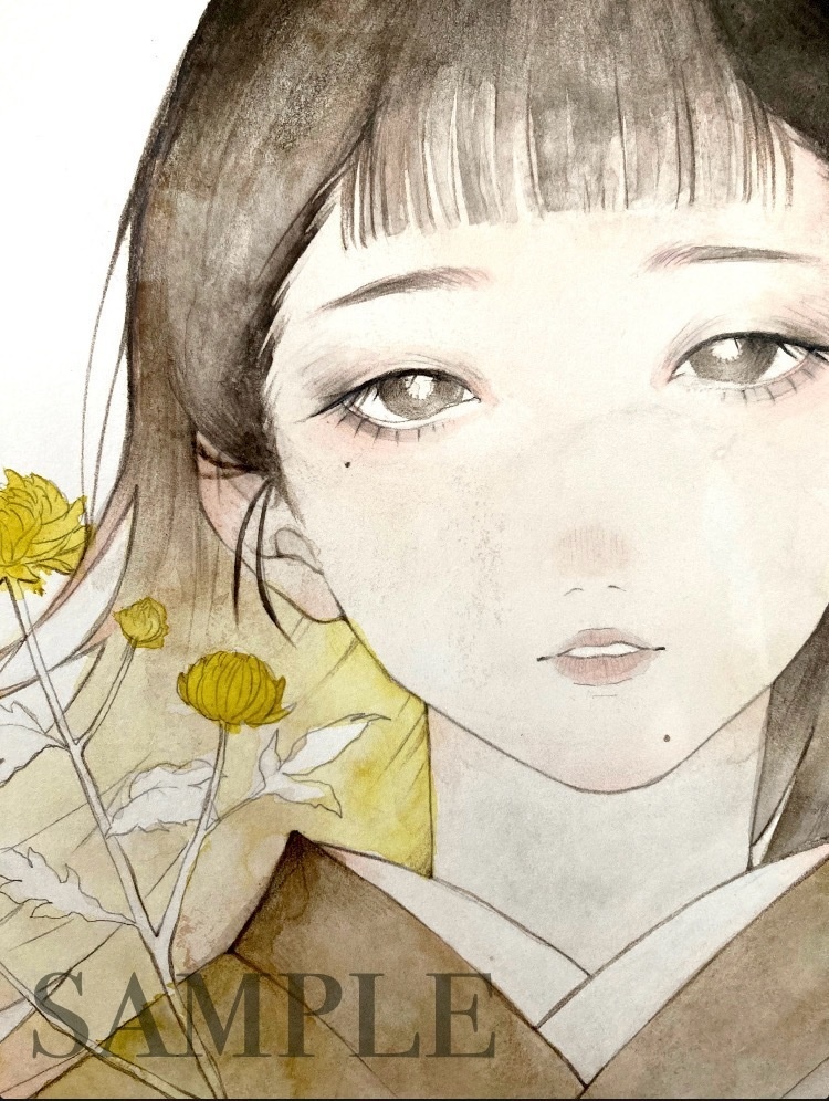 【オリジナル手描きイラスト】原画 −菊− M3号