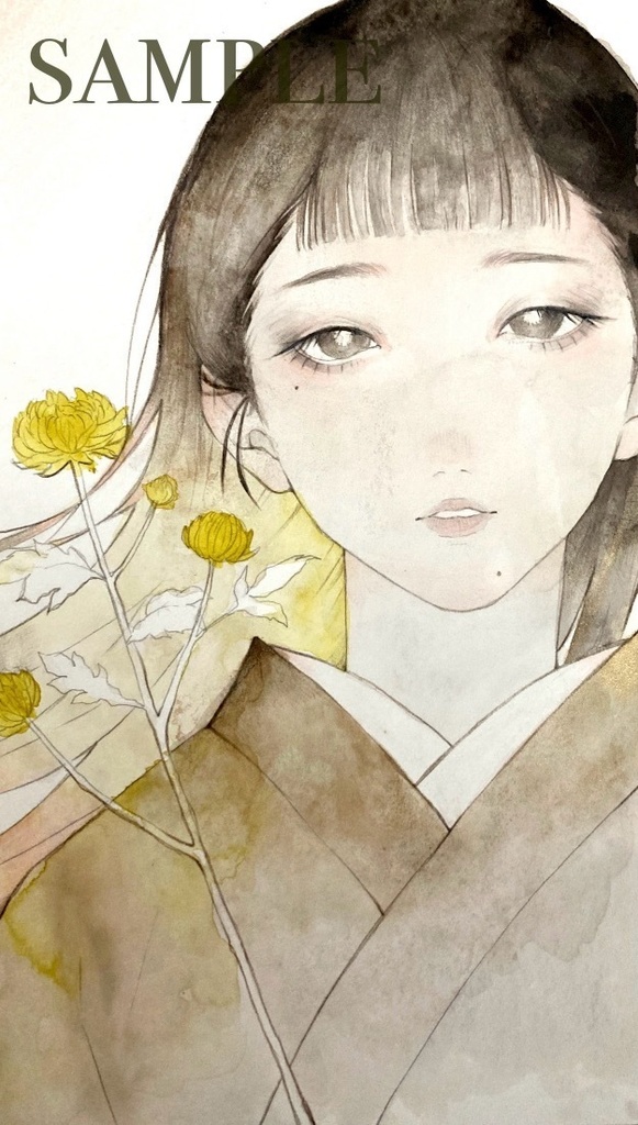 【オリジナル手描きイラスト】原画　−菊− M3号