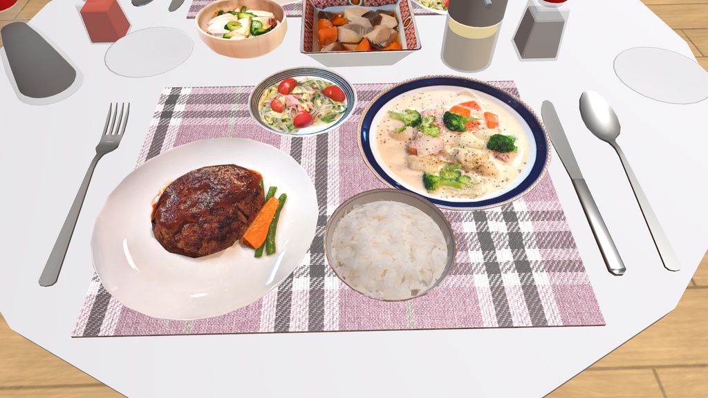 無料【VRChat想定】ナイフ・フォーク・スプーンセット