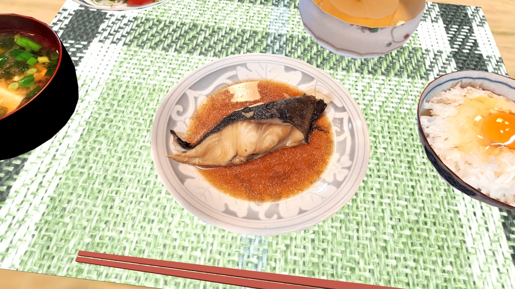無料【VRChat想定】煮魚 △466